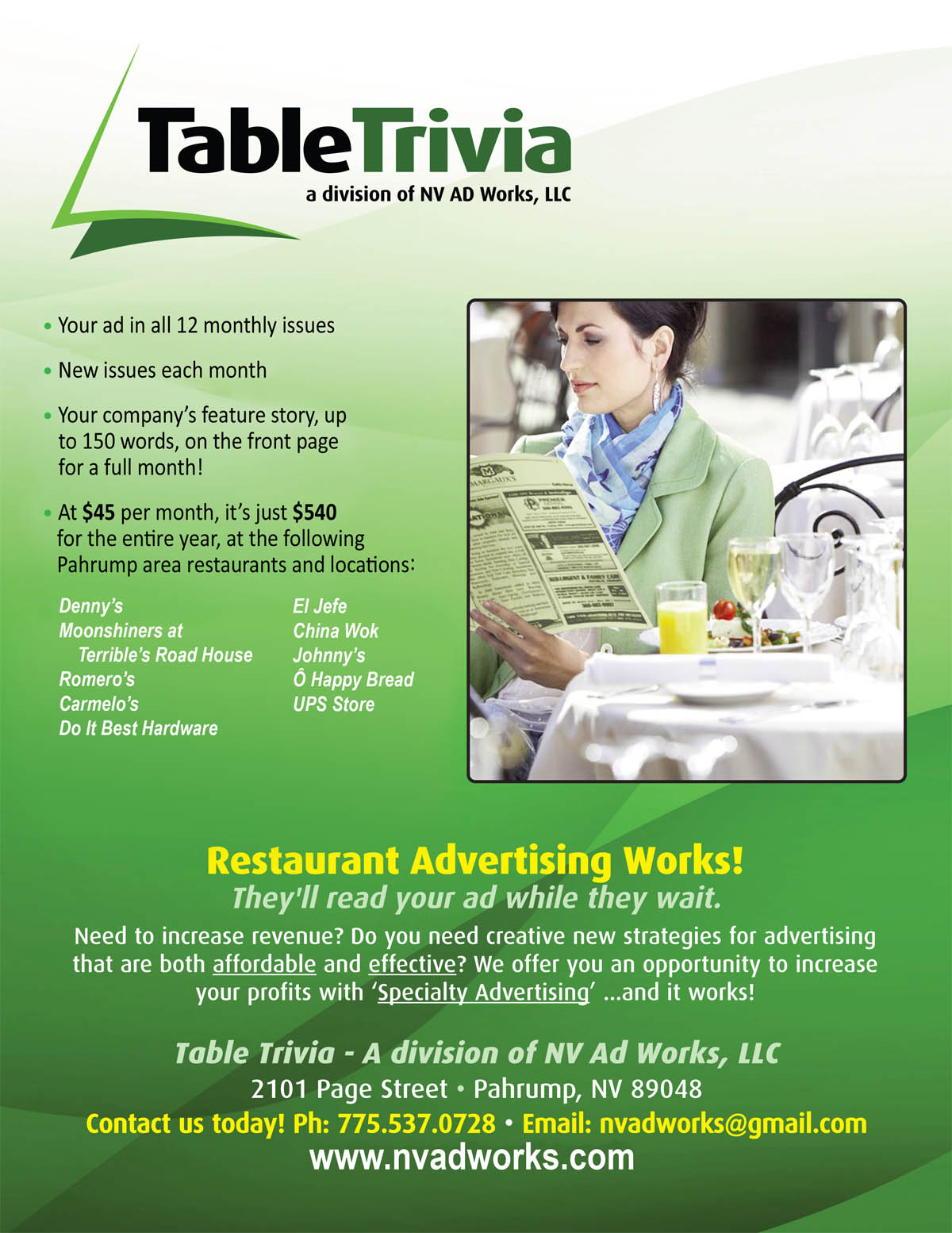 Table Trivia, Pahrump, NV